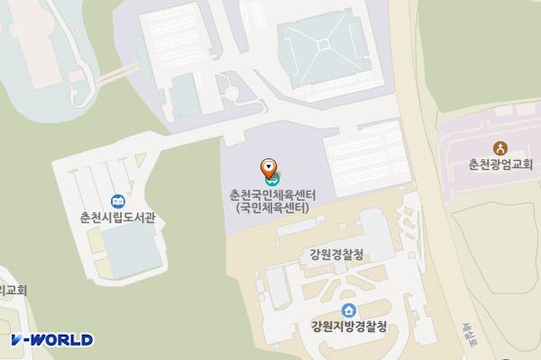 국민체육센터 위치 지도 — 강원특별자치도 춘천시 우석로 102-3