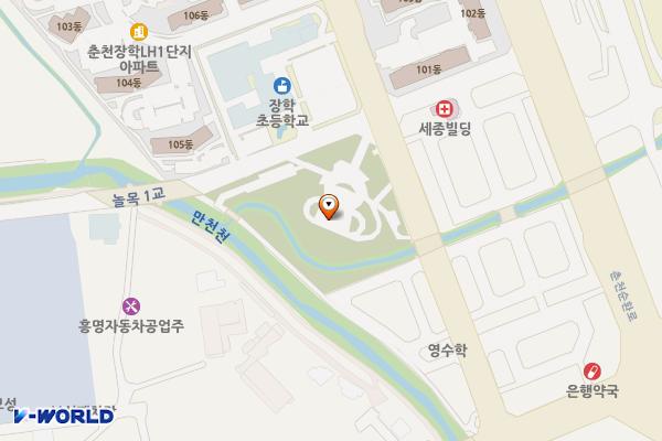 너울숲공원 위치 지도 — 강원특별자치도 춘천시 동면 장학리 1000