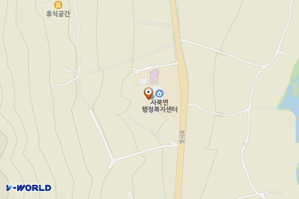 사북면 행정복지센터1층 위치 지도 — 강원특별자치도 춘천시 사북면 영서로 4721