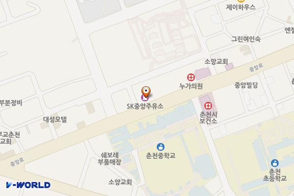 중앙주유소 위치 지도 — 강원특별자치도 춘천시 중앙로 146 (소양로 4가)