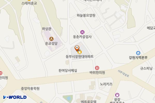 춘천동부시장 위치 지도 — 강원특별자치도 춘천시 동부시장길 8
