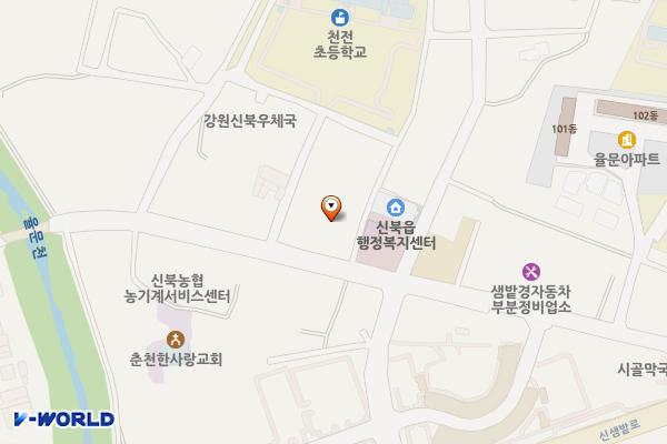 신북농업협동조합(주유소) 위치 지도 — 강원특별자치도 춘천시 신북읍 율문길 71