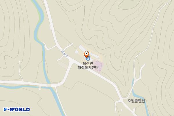 북산면 행정복지센터 위치 지도 — 강원특별자치도 춘천시 북산면 북산로 493
