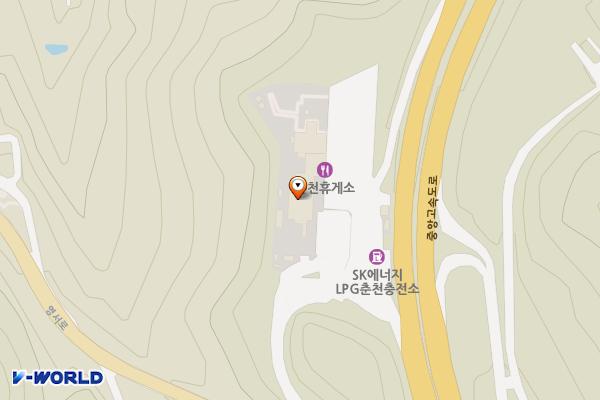 춘천휴게소(중앙고속도로) 위치 지도 — 강원특별자치도 춘천시 동내면 영서로 1432