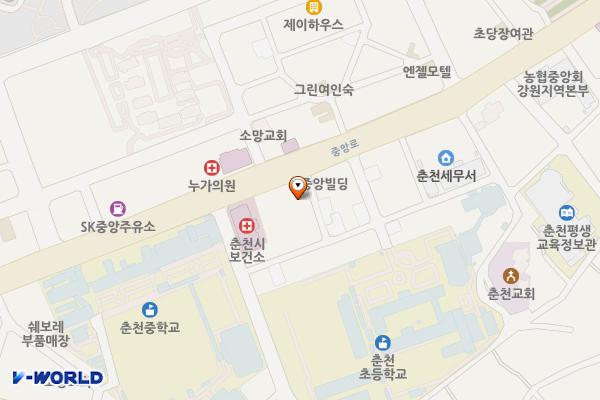 춘천시 보건소 위치 지도 — 강원특별자치도 춘천시 중앙로 131
