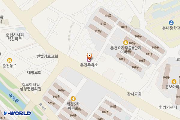 춘천주유소 위치 지도 — 강원특별자치도 춘천시 공지로 234-1
