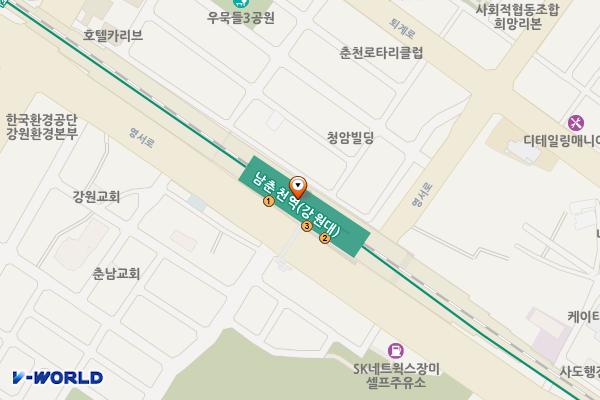 남춘천역 위치 지도 — 강원특별자치도 춘천시 영서로 2260