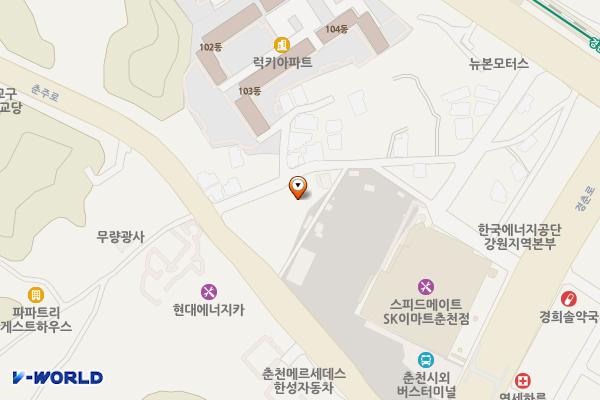 춘천고속버스터미널 위치 지도 — 강원특별자치도 춘천시 온의동 111-2