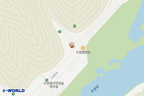 시민의숲 위치 지도 — 강원특별자치도 춘천시 신북읍 천전리 신샘밭로 859-2