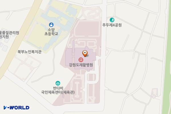 강원특별자치도재활병원 위치 지도 — 강원특별자치도 춘천시 충열로142번길 24-16