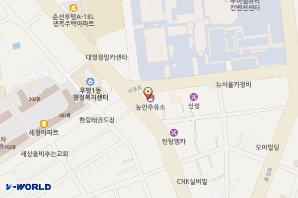 농민주유소 위치 지도 — 강원특별자치도 춘천시 후석로 396(후평동)