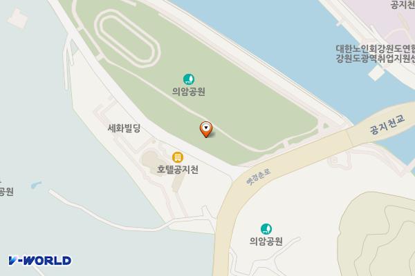 의암공원 위치 지도 — 강원특별자치도 춘천시 삼천동 12-1