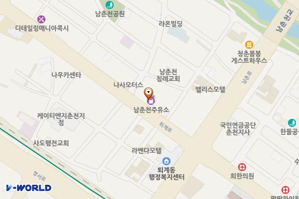 남춘천주유소 위치 지도 — 강원특별자치도 춘천시 퇴계로 73