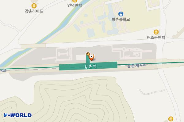 강촌역 화장실(강촌역) 위치 지도 — 강원특별자치도 춘천시 남산면 강촌로 150