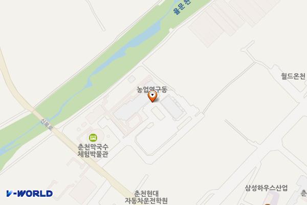 농업기술센터 연구동 위치 지도 — 강원특별자치도 춘천시 신북읍 신북로 261
