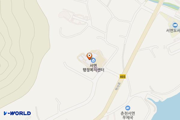 서면행정복지센터(1층) 위치 지도 — 강원특별자치도 춘천시 서면 금산길 31