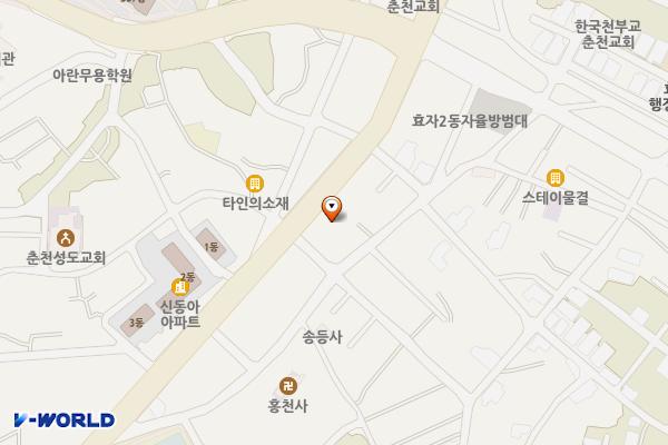 에이스주유소 위치 지도 — 강원특별자치도 춘천시 효자로 94
