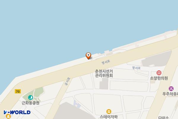 소양강스카이워크(춘천도시공사) 위치 지도 — 강원특별자치도 춘천시 영서로 2663