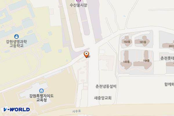 강원특별자치도장애인종합복지관(별관) 위치 지도 — 강원특별자치도 춘천시 사우로27