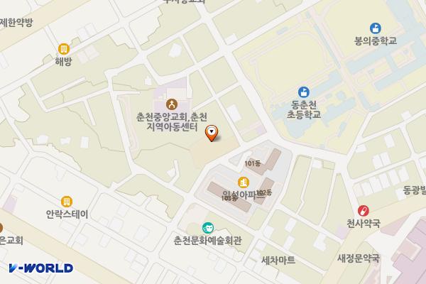 효자3동 행정복지센터 위치 지도 — 강원특별자치도 춘천시 두하길 21