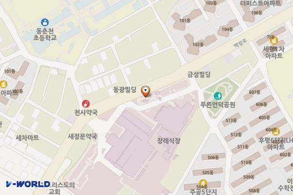 강원대학교병원 위치 지도 — 강원특별자치도 춘천시 백령로 156
