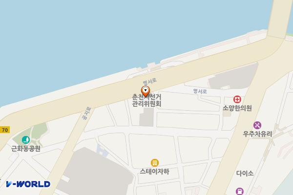 춘천시선거관리위원회 위치 지도 — 강원특별자치도 춘천시 영서로 2668