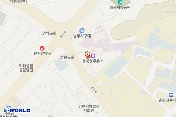 지에스칼텍스(주)붕붕붕주유소 위치 지도 — 강원특별자치도 춘천시 공지로 156-3 (석사동)