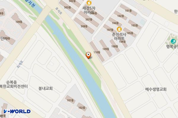 공지천 공중화장실 위치 지도 — 강원특별자치도 춘천시 효자동 250-111