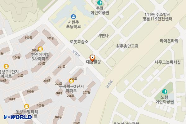 대영빌딩 4층 화장실 위치 지도 — 강원특별자치도 원주시 남원로 441-6