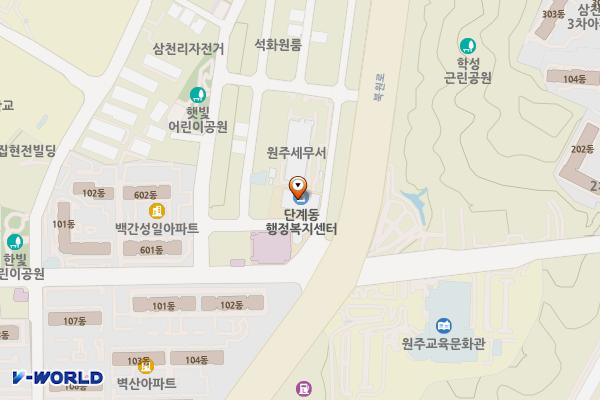 단계동행정복지센터 2층 위치 지도 — 강원특별자치도 원주시 북원로 2321