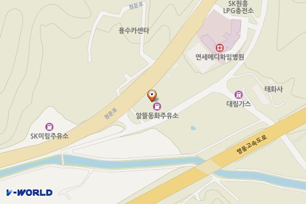 (주)디오티디 원주베짱이주유소 위치 지도 — 강원특별자치도 원주시 문막읍 원문로 1449