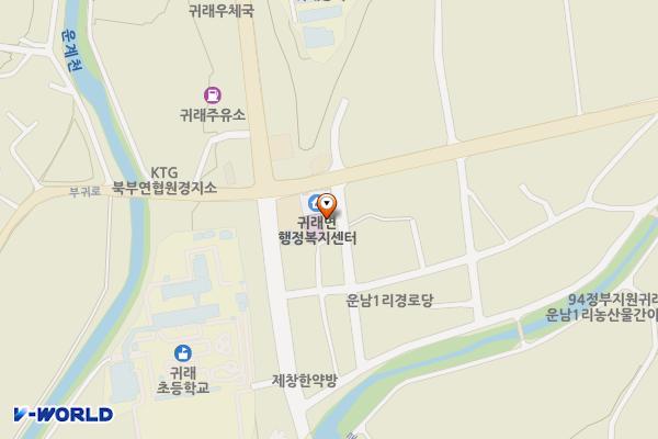 귀래면 행정복지센터 위치 지도 — 강원특별자치도 원주시 북원로 106