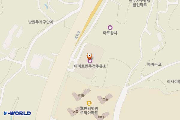 이마트 원주점(1층) 위치 지도 — 강원특별자치도 원주시 북원로 1928 (무실동)