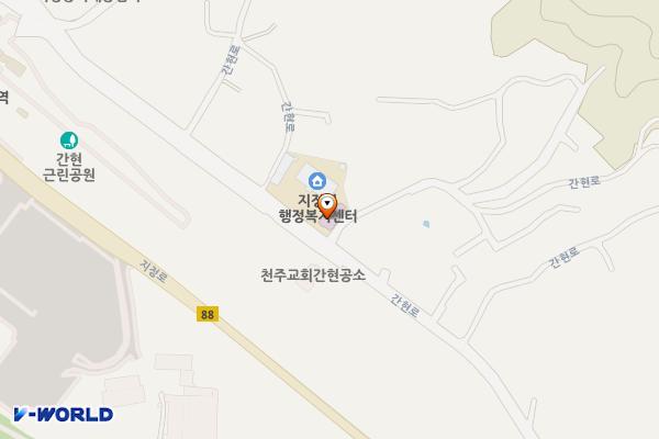 지정면 행정복지센터 위치 지도 — 강원특별자치도 원주시 지정면 간현로 126