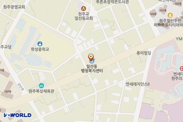 일산동행정복지센터(2층) 화장실 위치 지도 — 강원특별자치도 원주시 천사로 159
