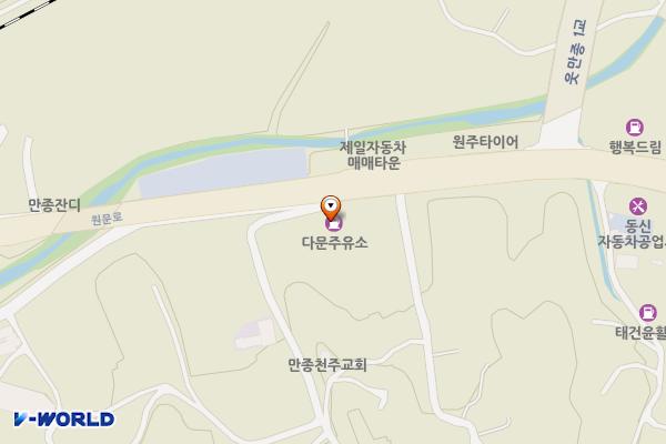 다문주유소 위치 지도 — 강원특별자치도 원주시 호저면 원문로 437
