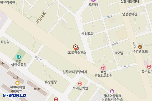 (주)성림가스 북원충전소 위치 지도 — 강원특별자치도 원주시 서원대로 497 (단구동)