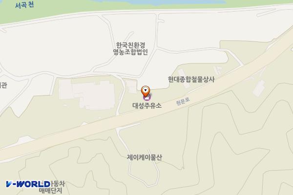 대성주유소 위치 지도 — 강원특별자치도 원주시 흥업면 원문로 804