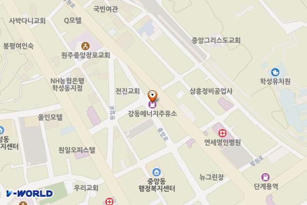 강동에너지주유소 위치 지도 — 강원특별자치도 원주시 평원로 111 (학성동)