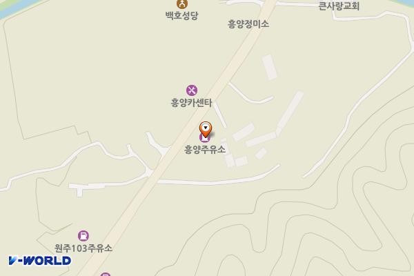 흥양주유소 위치 지도 — 강원특별자치도 원주시 소초면 치악로 2348