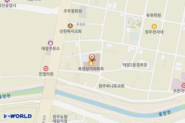 북원상가(2층) 위치 지도 — 강원특별자치도 원주시 북원상가길 13 (태장동)