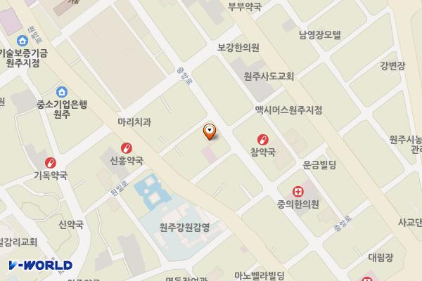 소공연장B도로 위치 지도 — 강원특별자치도 원주시 중앙로 89