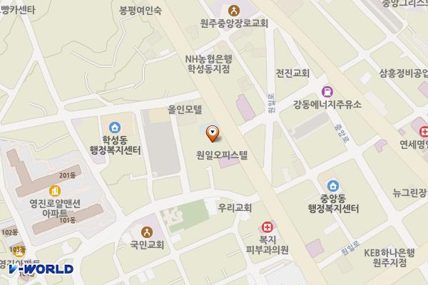 부승노인전문요양원(학성점) 위치 지도 — 강원특별자치도 원주시 원일로 173