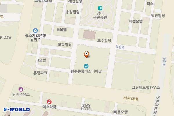 원주종합버스터미널 화장실 위치 지도 — 강원특별자치도 원주시 서원대로 171