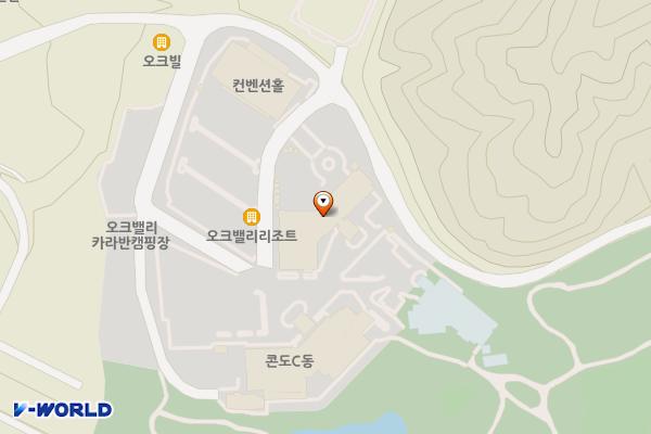스키빌리지 D콘도 지하 2층(남,여) 위치 지도 — 강원특별자치도 원주시 오크밸리2길 40