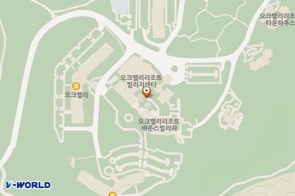 빌리지센터 1층(남,여)바운스 어드벤쳐 위치 지도 — 강원특별자치도 원주시 오크밸리1길 70