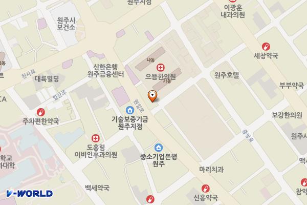 자유시장(2층) 위치 지도 — 강원특별자치도 원주시 중앙시장길 11 (중앙동)