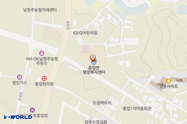 흥업면다목적복지센터 위치 지도 — 강원특별자치도 원주시 흥업면 울업1길 3