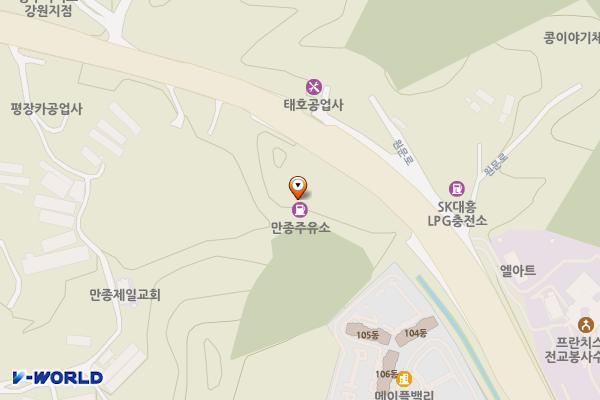 만종주유소 위치 지도 — 강원특별자치도 원주시 원문로 347 (단계동)