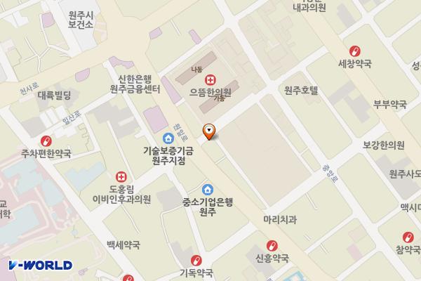 중앙시장(1층) 위치 지도 — 강원특별자치도 원주시 중앙시장길 2 (중앙동)